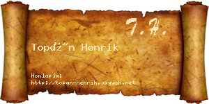 Topán Henrik névjegykártya